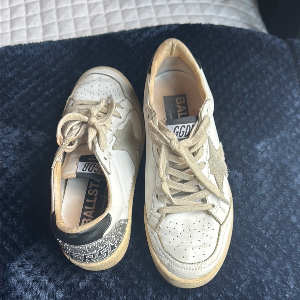 Golden Goose black white silver sneakers 7